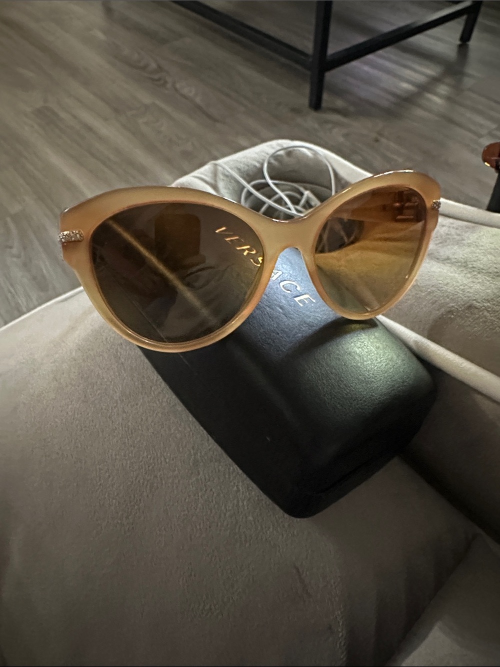 Versace Women's Amber Brown Oversized Sunglasses